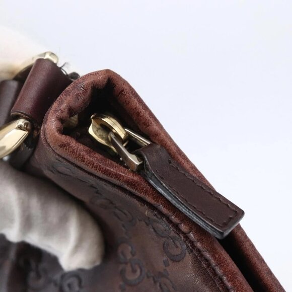 GUCCI Guccissima Abbey GG Canvas Bag Leather Bordeaux Gold 131326 Auth ep11342 - Picture 9 of 16